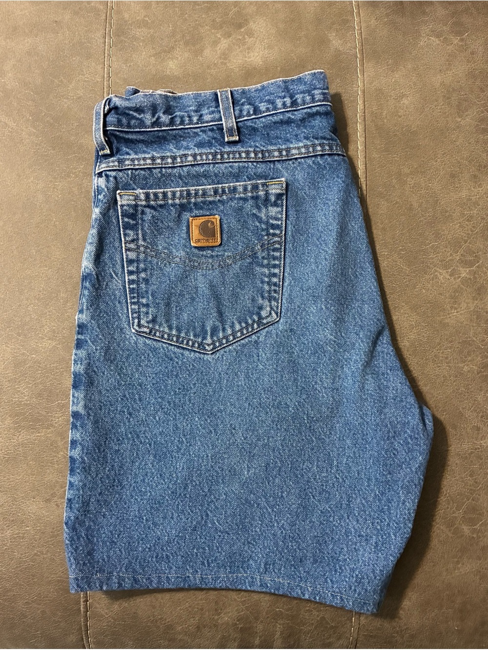 Vintage Carhartt Blue Denim Shorts Mens 38 Carpenter Utility Workwear